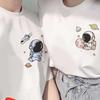 Ropa de Verano para Parejas Estilo K para Estudiantes 2025 Nuevo Estilo Hong Kong Camiseta de Manga Corta Cuello Redondo Holgada Casual Top Estilo Occidental Moderno
