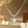 Colar de Prata Esterlina S925 com Pingente de Ágata e Borla (Ping An) para Mulheres Luxo Leve Moda de Alto Padrão Corrente para Clavícula com Temperamento de Nicho