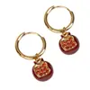 Pendientes Ankela de Granada Roja para Mujer, Estilo Retro, Sensación de Alta Gama, Pendientes Clásicos Versátiles para Primavera y Verano, Diseño Exquisito de Nicho