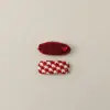Grampo de Cabelo Vermelho com Atmosfera de Ano Novo 2026, Grampo Requintado para Franja Lateral, Elegante Grampo Bico de Pato Pequeno Estilo Chanel, Acessório de Cabelo Grampo Bb