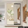 Espelho de Corpo Inteiro para Sala de Estar Estilo Francês Antigo Espelho de Vestir Retrátil Invisível Espelho de Closet Pintura Decorativa Escondida Pintura para Pendurar