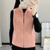 Chamarra de Felpa para Mujer Otoño e Invierno 2025 Nueva Cálida y Engrosada Polar Fleece Chaleco Exterior Informal de Moda sin Mangas
