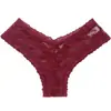 Tanga de encaje floral calado para mujer, tanga para niña, pantalón T, entrepierna de algodón, doble lazo delantero y trasero, tanga para mujer