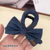 Horquilla de tela vaquera para mujer, con lazo de moda, para la espalda, con forma de tiburón grande