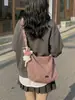 Bolso de Hombro de Gran Capacidad Nicho Coreano Bolso Cruzado para Mujer Cuadros Frescos Versátil para Viajes Cotidianos Bolso Cubo Simple de Nylon