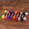 Dedo del pie de lengua de dados Uña Multifuncional Joyería para Piercing Hueso de la oreja Uña Exagerada Europea y Americana Sexy Simple Acrílico Uña de labio Colador Diamante