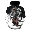 Moletom Tendência 2024 Wukong, o Rei Macaco, Estampa 3D, Solto, Tendência para Primavera e Outono, para Homens e Mulheres, Moletons Fashion
