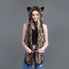 Explosões na Amazon Chapéu europeu e americano de pele chapéu peludo cachecol luvas um chapéu fofo de desenho animado