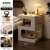 Mesita de noche creativa, mesa de centro de arte en hierro, mesita de noche de almacenamiento minimalista italiano, mesita de noche de dormitorio, estilo wabi-sabi para el hogar y el hotel
