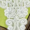 Tecido applique de gola bordada com miçangas branca para computador em estoque para roupas, decoração de vestido de noiva, acessórios de applique para gola frontal