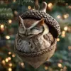 Set Transfronterizo 2026 de Adornos de Ardilla del Bosque Decoraciones Rústicas de Animales para Árbol de Navidad Colgantes Navideños Planos 2D Lindos