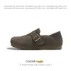 Zapatos Birkenstock de Piel Natural para Mujer 2026 Nuevos Zapatos Planos Casuales sin Cordones para Primavera y Otoño Zapatos Pequeños de Piel