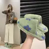 Pantuflas de Algodón Otoño Invierno Estilo Nuevo Punta Cerrada Suela Suave Pantuflas Peludas 2026 Mujer Cálidas Cómodas de Interior Antideslizantes Suela Gruesa Hogar