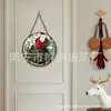 Dia de Inverno Pássaro Vermelho Principal Pingente de Vidro Colorido Ornamento de Vidro para Pendurar em Casa Decoração de Janela Apanhador de Sol de Jardim
