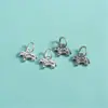 Colgante Pequeño Caballo del Zodiaco Plata de Ley S925 Colgante de Poni Impreso Pulsera de Cuerda Hecha a Mano DIY Accesorios de Colgante de Caballo de Madera