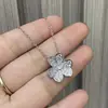 Colar Cruzado Seiko de Alto Padrão Trevo da Sorte Totalmente Cravejado de Diamantes Feminino Luxo Acessível Elegante Moda Ins Corrente de Clavícula Pétala