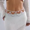 Corrente de Cintura com Pingente de Concha para Férias na Praia Transfronteiriça Europeia e Americana Corrente Corporal Sexy de Pérola e Vieiras para Bikini Feminino