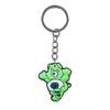 Colgante de llave de oso arcoíris al por mayor del fabricante hecho de material de goma suave de PVC, llavero grabado DIY accesorio pequeño de alta gama