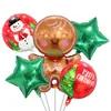 Novo Conjunto de Balões de Natal Tema de Natal Desenho Animado Papai Noel Floco de Neve Decoração de Festa Balão de Filme de Alumínio