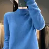 Suéter de malha pullover pronto para usar com gola alta e cruzado, qualidade superior, 2023, para mulheres, fleece Andy, camada base de manga longa para outono/inverno, novo estilo