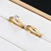 Anillo de acero inoxidable diamante mixto en stock Europa y Estados Unidos transfronterizo más vendido moda personalizada anillo de circón al por mayor