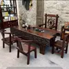 Conjunto de Mesa de Chá em Madeira de Barco Antiga com Cadeiras, Toda em Madeira Maciça, Nova Mesa de Chá Estilo Chinês para Escritório e Uso Doméstico