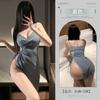 Ai Ruru Lencería Sexy Encanto Sexy de Medianoche Encaje Sexy con Cordones Vestido de Cadera con Tirantes y Abertura Alta 5511