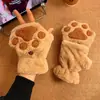 Guantes de Peluche de Capibara Lindos para Mujer, Cubierta Plegable de Medio Dedo para Invierno, Compatibles con Pantalla Táctil, Cálidos y Gruesos, para Estudiantes y Ciclismo, a Prueba de Frío