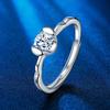 Versión coreana del anillo de diamantes de imitación Mosang, anillo de diamantes simple de nicho para mujer, anillo de bodas de lujo ligero con viento frío para parejas, una generación de cabello