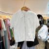 Diseño de Moda Nicho Chic Holgado Ropa de Trabajo Corta Exterior Primavera y Verano Versátil Casual Elegante Top Corto para Mujer