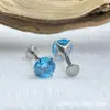 Aleación de Titanio Astmf-136 Grosor 0.8mm Garras Zirconia Arete de Cartílago Titanio G23 Rosca Interna Cabeza de Joyería de Zirconia para Arete