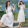 Vestido Francês Simples, Fashion e Casual com Gola Redonda e Cintura Alta - Novo Estilo Verão 2026