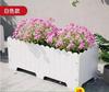 Maceta de madera anticorrosiva para flores, para exteriores, para balcón, estanque, cubo para flores, maceta blanca para patio, rectangular grande