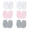 Comercio Exterior Color Sólido Bebé Guantes Pequeños Bebé Guantes Anti-arañazos Guantes para Recién Nacido Guantes Cálidos de Una Capa Transpirables