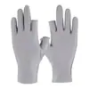Guantes finos de spandex para hombre y mujer de primavera y otoño, protección solar, elásticos, medio dedo, dos dedos táctiles, para conducir, montar, trabajo al aire libre