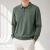 Suéter de punto para hombre con cuello alto, de otoño e invierno, manga larga, color liso simple, estilo old money, ropa casual de negocios para hombre