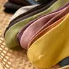Calcetines Infantiles de Algodón de Fibra Larga en Stock, de Media Pantorrilla con Borde Acanalado, Color Sólido, Cómodos Calcetines Holgados, Calcetines Infantiles para Todas las Estaciones