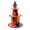 Novo Suporte de Bolo para Festa de Halloween da Amazon Layout de Mesa de Sobremesa do Festival Fantasma Suporte de Bolo Multicamadas de Abóbora