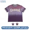Camiseta tie-dye degradada personalizada de moda estilo americano con estampado de letras, corte holgado desgastado, manga corta, camiseta casual retro de calle
