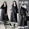 Nuevo Estilo Coreano Otoño/Invierno 2026 Suéter de Dos Piezas + Chaleco de Lana para Maternidad Vestido de Maternidad