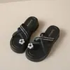 Pantuflas de Suela Gruesa para Mujer, Nueva Moda Verano 2026 Sandalias de Tira de Dedo Estilo Francés con Pedrería, Chanclas Elegantes para la Playa