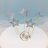 Decoración de pastel tarjeta insertable hueca para pastel estrella tarjeta insertable para pastel accesorios de decoración para hornear 5 piezas