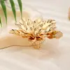 Europa y Estados Unidos transfronterizo caliente nicho diseño exagerado pesado tridimensional flor grande anillo moda femenina personalidad