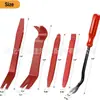Kit de 5 piezas de herramientas para quitar molduras de audio de coche anti-rayaduras para panel de puerta, tablero de audio, rojo