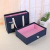 Bufanda de hombre azul, caja de regalo, termo, rectangular, de moda, para regalo de cumpleaños, billetera, caja grande vacía