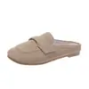 Zuecos de Celebridad de Internet Retro de Moda 2026 Verano y Otoño Nuevos Planos de Suela Suave Perezosos Casuales Medias Pantuflas para Mujer Uso en Exteriores
