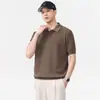 Camiseta de Punto de Moda con Cuello de Gaviota para Hombre 2026, Estilo Old Money Lujo Ligero Camisa Polo con Cuello Campana Verano 2026