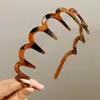 Faixa de Cabelo Ondulado com Dentes para Cabelos Quebrados Feminina Topo Craniano Alto Versátil Presilha de Cabelo Famosa na Internet Faixa de Cabelo Acabamento para Cabelos Quebrados