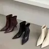 Botas de Moda de Tacón Alto Estilo Europeo y Americano de Gama Alta Ligeras sin Cordones que Aumentan la Altura Botines Cortos 2026 Cremallera Trasera Adelgazantes Botines Cortos para Mujer
