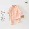 Ropa de bebé de algodón puro Clase A, mameluco para todas las estaciones para recién nacidos de 0 a 3 meses, conjunto estilo monje para recién nacidos, enterizo para primavera y otoño